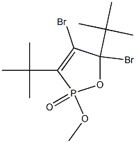 2-Methoxy-4-bromo-5-bromo-3,5-di-tert-butyl-2,5-dihydro-1,2-oxaphosphole 2-oxide Struktur