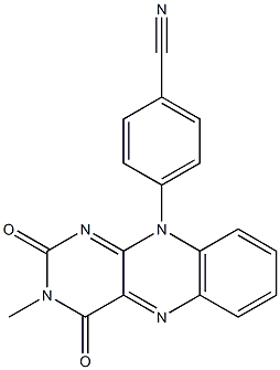 3-Methyl-10-[4-cyanophenyl]pyrimido[4,5-b]quinoxaline-2,4(3H,10H)-dione Struktur