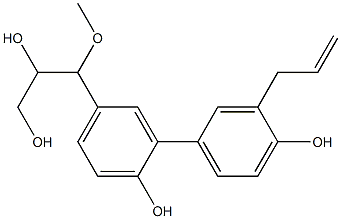 5-(2,3-Dihydroxy-1-methoxypropyl)-3'-(2-propenyl)-1,1'-biphenyl-2,4'-diol Struktur