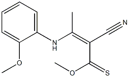 2-Cyano-3-(2-methoxyphenylamino)-3-methylthioacrylic acid methyl ester Struktur