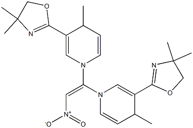 1,1'-(2-Nitroethene-1,1-diyl)bis[4-methyl-3-(4,4-dimethyl-2-oxazolin-2-yl)-1,4-dihydropyridine] Struktur