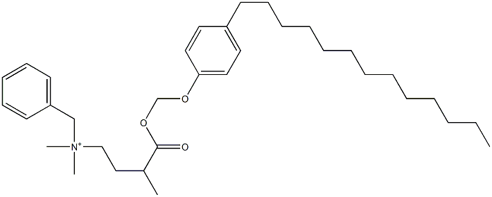 N,N-Dimethyl-N-benzyl-N-[3-[[(4-tridecylphenyloxy)methyl]oxycarbonyl]butyl]aminium Struktur