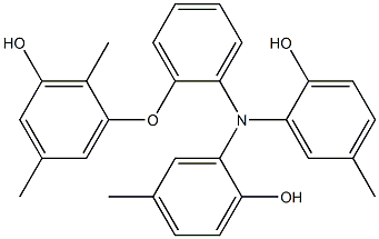 N,N-Bis(2-hydroxy-5-methylphenyl)-2-(3-hydroxy-2,5-dimethylphenoxy)benzenamine Struktur