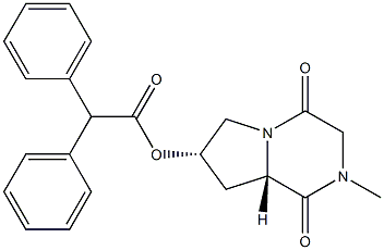 (6S,8S)-4-Methyl-8-(diphenylacetyloxy)-1,4-diazabicyclo[4.3.0]nonane-2,5-dione Struktur