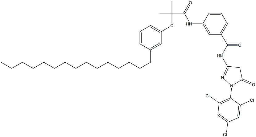 1-(2,4,6-Trichlorophenyl)-3-[3-[2-(3-pentadecylphenoxy)-2-methylpropanoylamino]benzoylamino]-2-pyrazolin-5-one Struktur