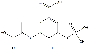 3-(Phosphonooxy)-4-hydroxy-5-[(1-carboxyvinyl)oxy]cyclohexene-1-carboxylic acid Struktur