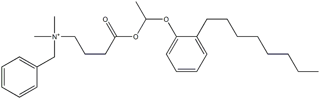 N,N-Dimethyl-N-benzyl-N-[3-[[1-(2-octylphenyloxy)ethyl]oxycarbonyl]propyl]aminium Struktur