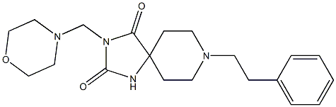 8-Phenethyl-3-[morpholinomethyl]-1,3,8-triazaspiro[4.5]decane-2,4-dione Struktur