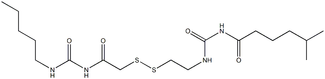 1-(5-Methylhexanoyl)-3-[2-[[(3-pentylureido)carbonylmethyl]dithio]ethyl]urea Struktur