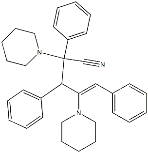 2,3,5-Triphenyl-2,4-bis(1-piperidinyl)-4-pentenonitrile Struktur