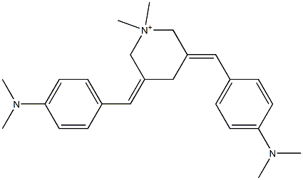 3,5-Bis[4-(dimethylamino)benzylidene]-1,1-dimethylpiperidinium Struktur