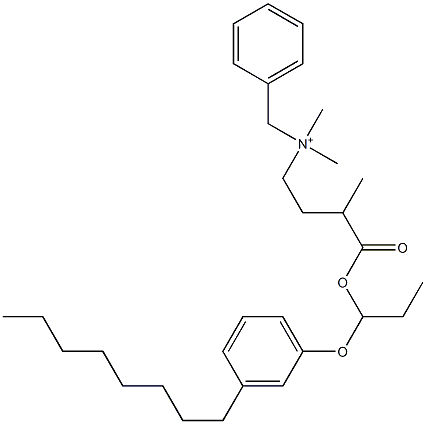 N,N-Dimethyl-N-benzyl-N-[3-[[1-(3-octylphenyloxy)propyl]oxycarbonyl]butyl]aminium Struktur