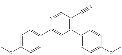 2-Methyl-4,6-bis(4-methoxyphenyl)pyridine-3-carbonitrile Struktur