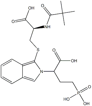 S-[2-(3-Phosphono-1-carboxypropyl)-2H-isoindol-1-yl]-N-pivaloyl-L-cysteine Struktur