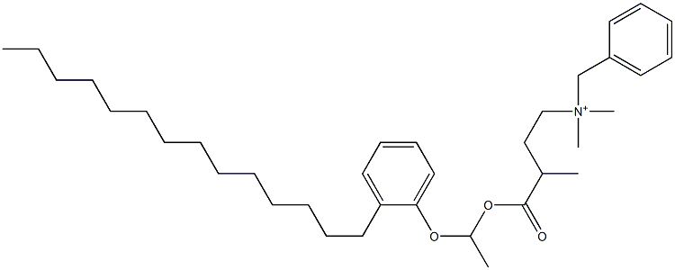 N,N-Dimethyl-N-benzyl-N-[3-[[1-(2-tetradecylphenyloxy)ethyl]oxycarbonyl]butyl]aminium Struktur