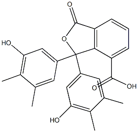 1,3-Dihydro-1,1-bis(5-hydroxy-3,4-dimethylphenyl)-3-oxoisobenzofuran-7-carboxylic acid Struktur