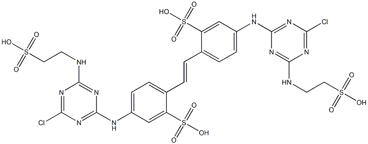 4,4'-Bis[4-chloro-6-(2-sulfoethylamino)-1,3,5-triazin-2-ylamino]-2,2'-stilbenedisulfonic acid Struktur