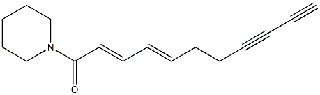 (2E,4E)-1-Piperidino-2,4-undecadiene-8,10-diyn-1-one Struktur