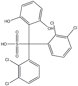 Bis(2,3-dichlorophenyl)(2,6-dihydroxyphenyl)methanesulfonic acid Struktur