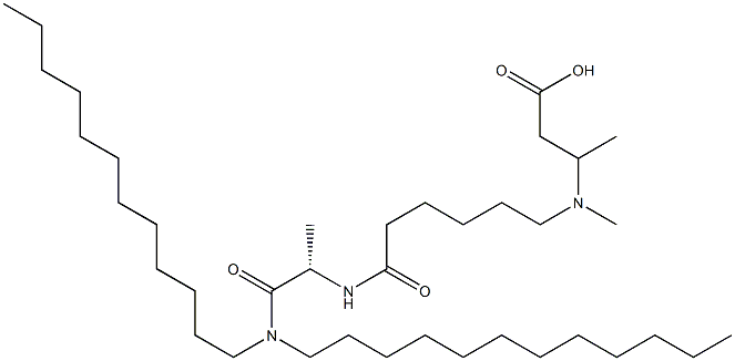 N1,N1-Didodecyl-N2-[6-[dimethyl(2-carboxyethyl)aminio]hexanoyl]-L-alaninamide Struktur