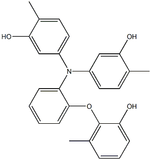 N,N-Bis(3-hydroxy-4-methylphenyl)-2-(2-hydroxy-6-methylphenoxy)benzenamine Struktur