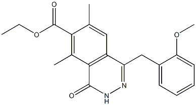 1-(2-Methoxybenzyl)-3,4-dihydro-4-oxo-5,7-dimethylphthalazine-6-carboxylic acid ethyl ester Struktur