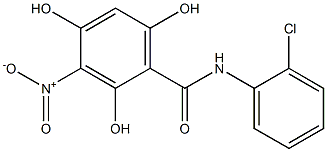 2,4,6-Trihydroxy-3-nitro-N-(2-chlorophenyl)benzamide Struktur