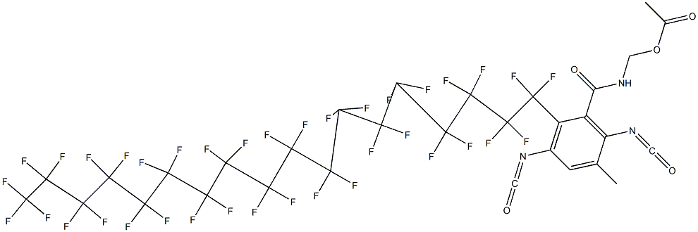 N-(Acetyloxymethyl)-2-(heptatriacontafluorooctadecyl)-3,6-diisocyanato-5-methylbenzamide Struktur