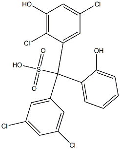 (3,5-Dichlorophenyl)(2,5-dichloro-3-hydroxyphenyl)(2-hydroxyphenyl)methanesulfonic acid Struktur