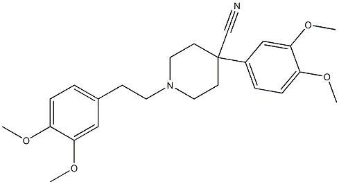 4-(3,4-Dimethoxyphenyl)-1-[2-(3,4-dimethoxyphenyl)ethyl]piperidine-4-carbonitrile Struktur