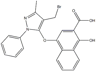 4-[(4-Bromomethyl-3-methyl-1-phenyl-1H-pyrazol-5-yl)oxy]-1-hydroxy-2-naphthalenecarboxylic acid Struktur