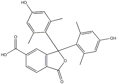 1,3-Dihydro-1,1-bis(4-hydroxy-2,6-dimethylphenyl)-3-oxoisobenzofuran-6-carboxylic acid Struktur