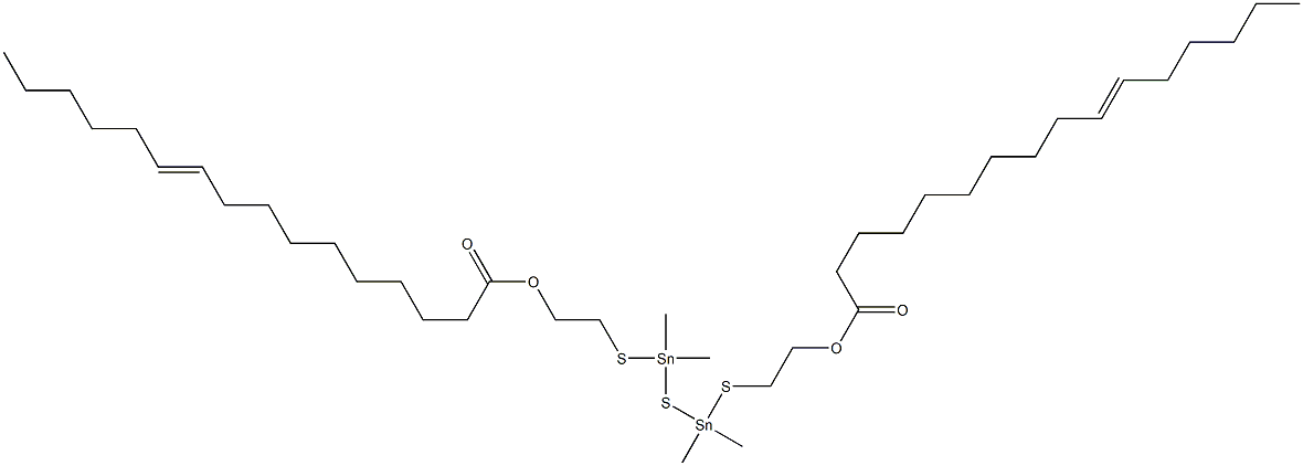 Bis[dimethyl[[2-(9-pentadecenylcarbonyloxy)ethyl]thio]stannyl] sulfide Struktur