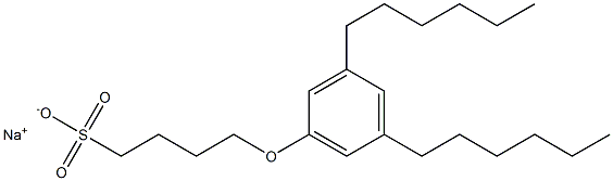 4-(3,5-Dihexylphenoxy)butane-1-sulfonic acid sodium salt Struktur