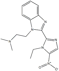 1-(2-Dimethylaminoethyl)-2-(5-nitro-1-ethyl-1H-imidazol-2-yl)-1H-benzimidazole Struktur