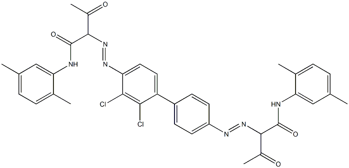 4,4'-Bis[[1-(2,5-dimethylphenylamino)-1,3-dioxobutan-2-yl]azo]-2,3-dichloro-1,1'-biphenyl Struktur