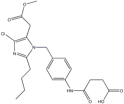 2-Butyl-4-chloro-1-[4-[3-(hydroxycarbonyl)propanoylamino]benzyl]-1H-imidazole-5-acetic acid methyl ester Struktur