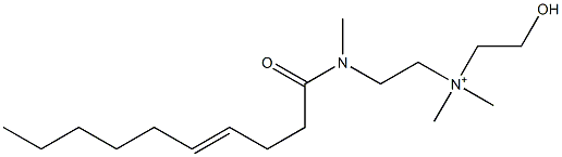 2-[N-(4-Decenoyl)-N-methylamino]-N-(2-hydroxyethyl)-N,N-dimethylethanaminium Struktur