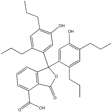 1,3-Dihydro-1,1-bis(5-hydroxy-2,4-dipropylphenyl)-3-oxoisobenzofuran-4-carboxylic acid Struktur