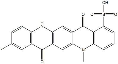 5,7,12,14-Tetrahydro-5,9-dimethyl-7,14-dioxoquino[2,3-b]acridine-1-sulfonic acid Struktur