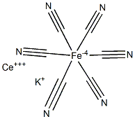 Potassium cerium(III) hexacyanoferrate(II) Struktur