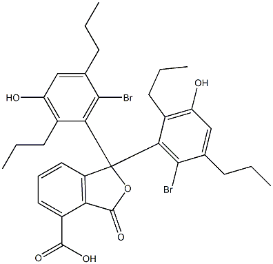 1,1-Bis(6-bromo-3-hydroxy-2,5-dipropylphenyl)-1,3-dihydro-3-oxoisobenzofuran-4-carboxylic acid Struktur