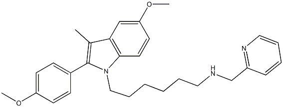 5-Methoxy-2-(4-methoxyphenyl)-3-methyl-1-[6-[(2-pyridinylmethyl)amino]hexyl]-1H-indole Struktur