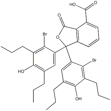 1,1-Bis(2-bromo-4-hydroxy-3,5-dipropylphenyl)-1,3-dihydro-3-oxoisobenzofuran-4-carboxylic acid Struktur