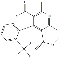 2,6-Dimethyl-4-[2-(trifluoromethyl)phenyl]-3,5-pyridinedicarboxylic acid dimethyl ester Struktur