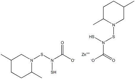 Bis(2,5-dimethylpiperidine-1-dithiocarbamic acid)zinc salt Struktur