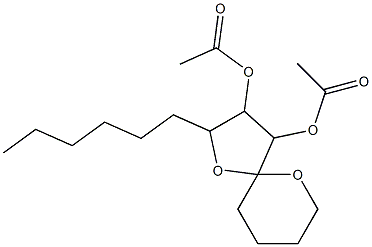 2-Hexyl-3,4-diacetoxy-1,6-dioxaspiro[4.5]decane Struktur