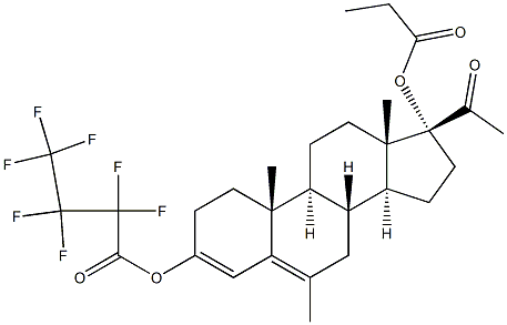 17-Propionyloxy-6-methyl-3-(heptafluorobutyryloxy)pregna-3,5-dien-20-one Struktur