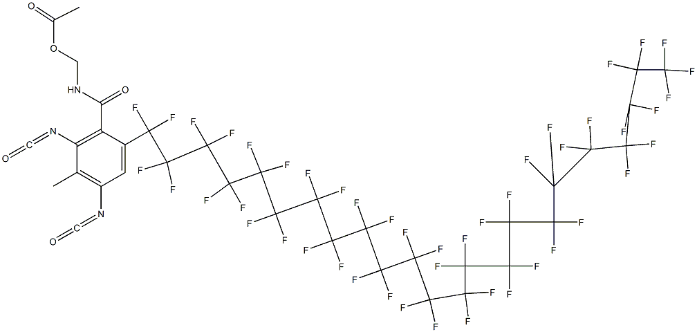 N-(Acetyloxymethyl)-2-(heptatetracontafluorotricosyl)-4,6-diisocyanato-5-methylbenzamide Struktur