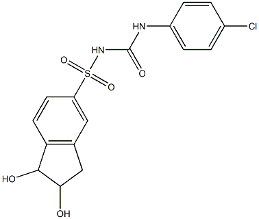 N-[(4-Chlorophenyl)carbamoyl]-1,2-dihydroxyindane-5-sulfonamide Struktur